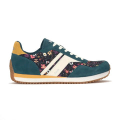 Rena Woodland Floral Printed Nylon/Suede Lace-Up