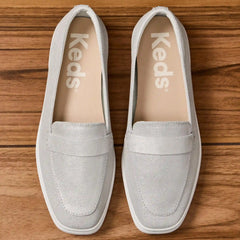 Square Toe Loafer Glitter Suede