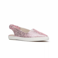 Point Slingback Distressed Metallic Leather