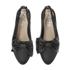 Point Slingback Leather Bow