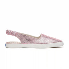 Point Slingback Distressed Metallic Leather