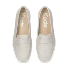 Square Toe Loafer Glitter Suede