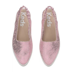 Point Slingback Distressed Metallic Leather