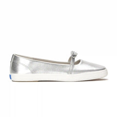 Square Toe Mini Bow Metallic Leather