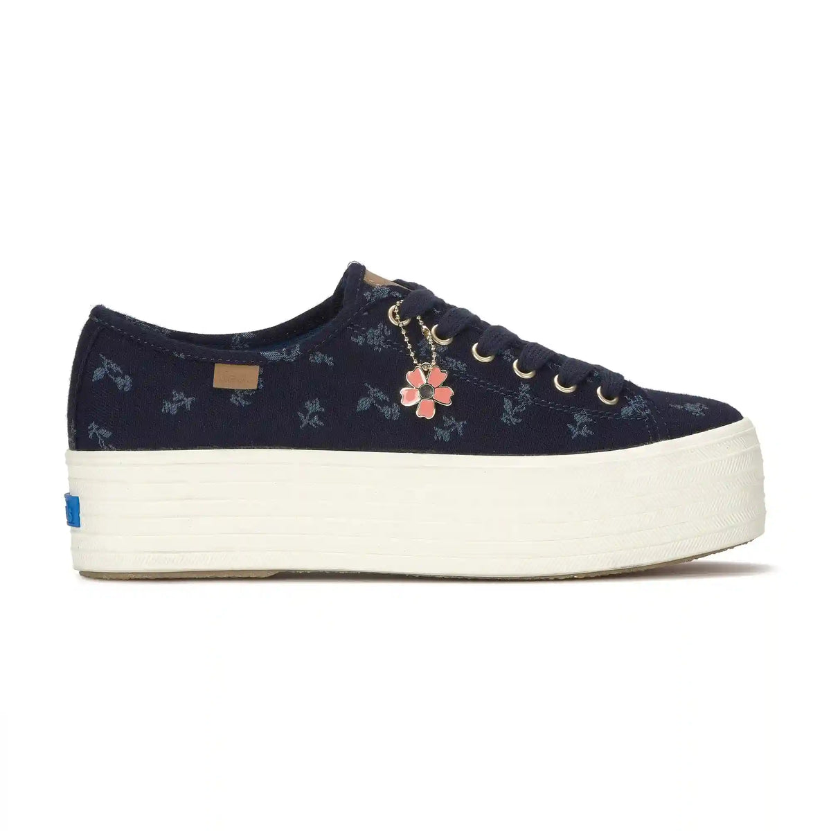 Triple Up Chambray Floral Jacquard Charm Lace-Up