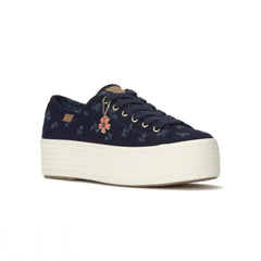 Triple Up Chambray Floral Jacquard Charm Lace-Up