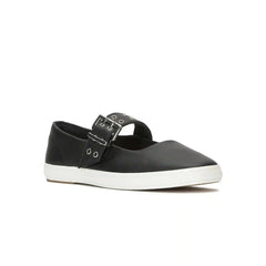 Square Toe Mary Jane Leather Grommet Buckle