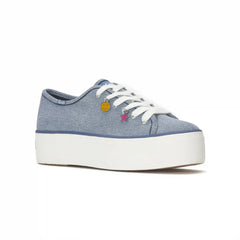 Triple Up Denim Charm Lace Up