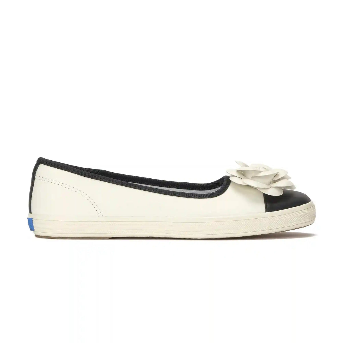 Maisie Ballet Toe Cap Leather Flower Applique