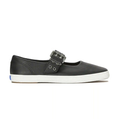 Square Toe Mary Jane Leather Grommet Buckle