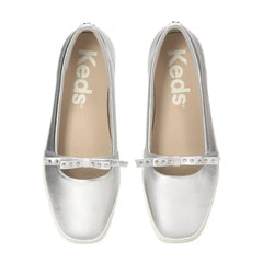 Square Toe Mini Bow Metallic Leather