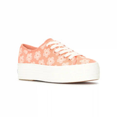 Triple Up Canvas Floral Embroidery Lace-Up