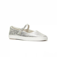 Square Toe Mary Jane Distressed Metallic Leather
