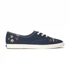 Champion Point Low Denim Ditsy Rose Embroidery Lace-Up