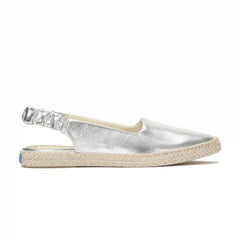 Point Slingback Metallic Leather Jute Foxing